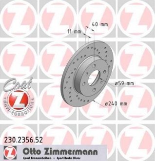 Тормозной диск ZIMMERMANN 230235652