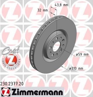Тормозной диск ZIMMERMANN 230237720 (фото 1)