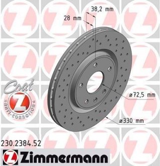 Тормозной диск ZIMMERMANN 230238452 (фото 1)