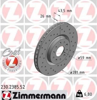 Тормозной диск ZIMMERMANN 230238552