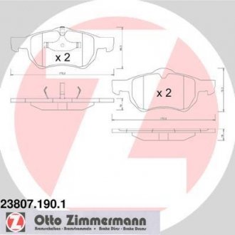 Гальмівні колодки, дискові (набір) ZIMMERMANN 238071901
