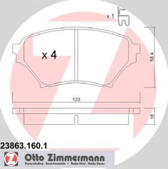 Гальмівні колодки, дискове гальмо (набір) ZIMMERMANN 238631601