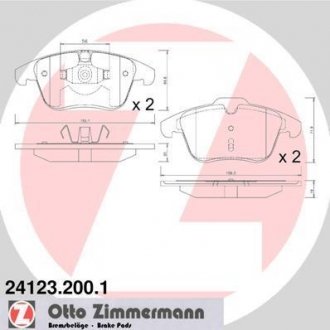 Комплект тормозных колодок, дисковый тормоз ZIMMERMANN 241232001 (фото 1)