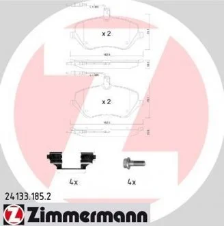 Комплект гальмівних накладок, дискове гальмо ZIMMERMANN 241331852