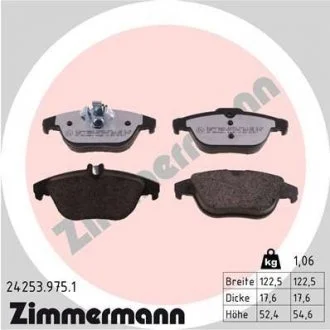 Комплект гальмівних накладок, дискове гальмо rd:z ZIMMERMANN 242539751