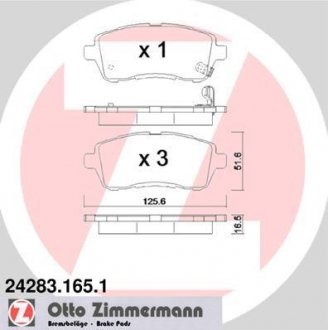 Гальмівні колодки, дискове гальмо (набір) ZIMMERMANN 242831651