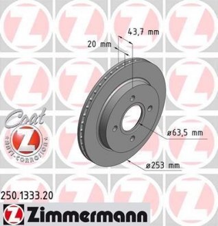 Тормозной диск ZIMMERMANN 250133320 (фото 1)