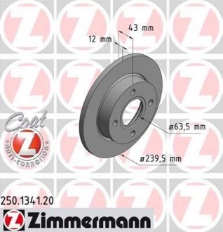 Тормозной диск ZIMMERMANN 250134120
