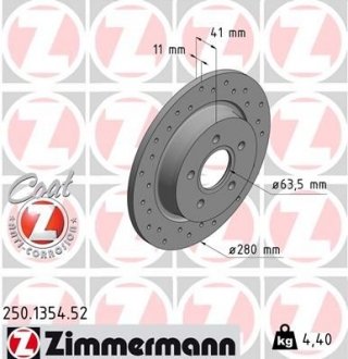Тормозной диск ZIMMERMANN 250135452