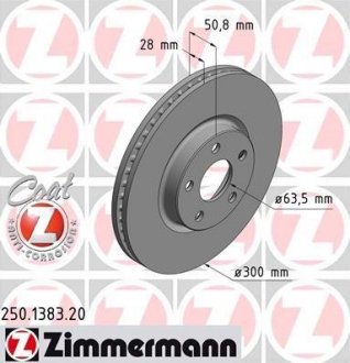Тормозной диск ZIMMERMANN 250138320