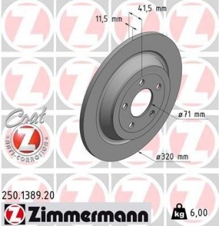 Тормозной диск ZIMMERMANN 250.1389.20