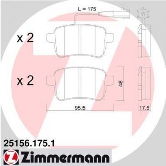 Колодки тормозные дисковые ZIMMERMANN 25156.175.1