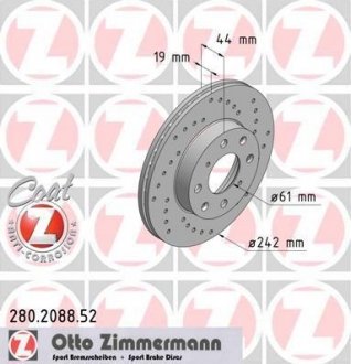 Тормозной диск ZIMMERMANN 280208852