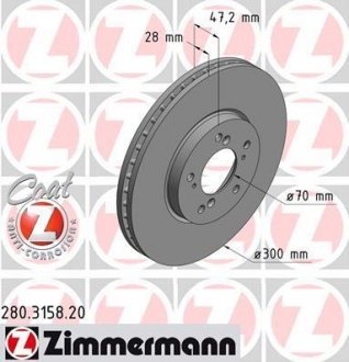 Тормозной диск ZIMMERMANN 280315820 (фото 1)