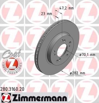 Тормозной диск ZIMMERMANN 280316020