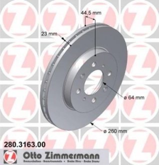 Тормозной диск ZIMMERMANN 280316300 (фото 1)