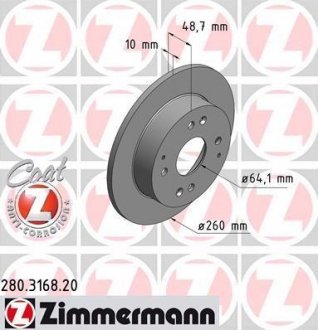 Тормозной диск ZIMMERMANN 280316820 (фото 1)