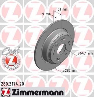 Тормозной диск ZIMMERMANN 280317420 (фото 1)
