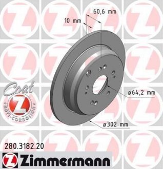 Тормозной диск ZIMMERMANN 280318220 (фото 1)
