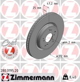 Тормозной диск ZIMMERMANN 280319520