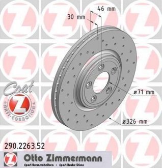 Тормозной диск ZIMMERMANN 290226352