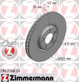 Тормозной диск ZIMMERMANN 290226820 (фото 1)