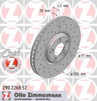 Тормозной диск ZIMMERMANN 290226852