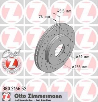 Тормозной диск ZIMMERMANN 380216652