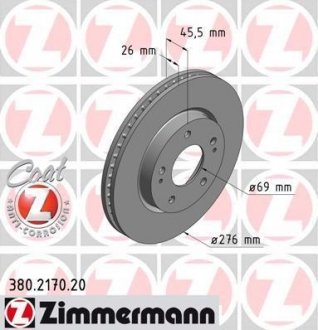 Тормозной диск ZIMMERMANN 380217020 (фото 1)