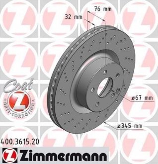 Тормозной диск ZIMMERMANN 400361520