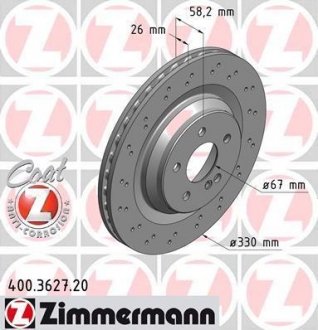 Тормозной диск ZIMMERMANN 400362720 (фото 1)