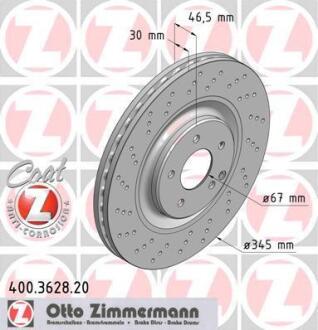 Гальмівний диск ZIMMERMANN 400362820 (фото 1)