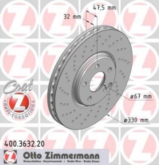 Гальмівний диск ZIMMERMANN 400363220 (фото 1)