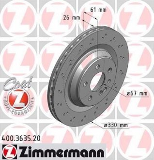Тормозной диск ZIMMERMANN 400363520
