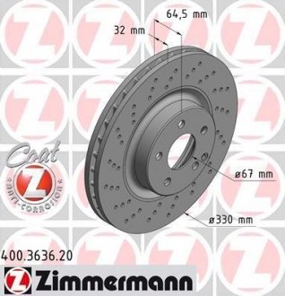 Тормозной диск ZIMMERMANN 400.3636.20 (фото 1)