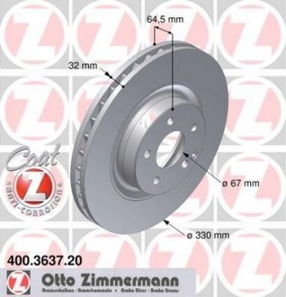 Тормозной диск ZIMMERMANN 400363720
