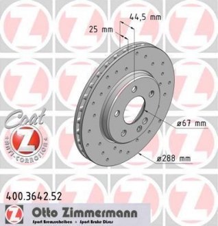 Тормозной диск ZIMMERMANN 400364252