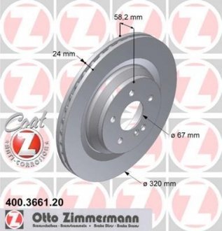 Диск тормозной Coat Z ZIMMERMANN 400366120 (фото 1)