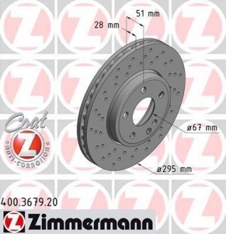 Гальмівний диск ZIMMERMANN 400.3679.20 (фото 1)