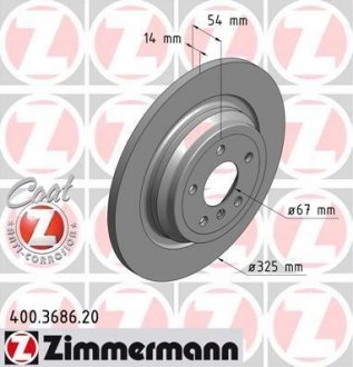 Тормозной диск ZIMMERMANN 400.3686.20 (фото 1)
