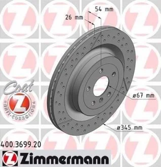 Тормозной диск ZIMMERMANN 400.3699.20 (фото 1)