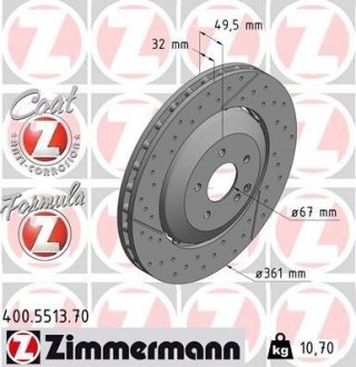 Тормозной диск ZIMMERMANN 400551370