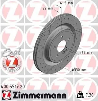 Тормозной диск ZIMMERMANN 400551720