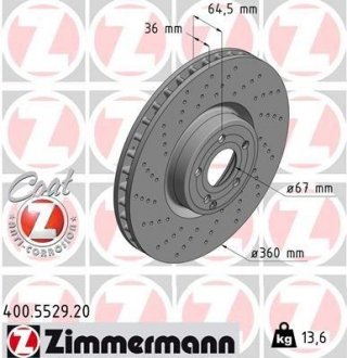 Тормозной диск ZIMMERMANN 400552920