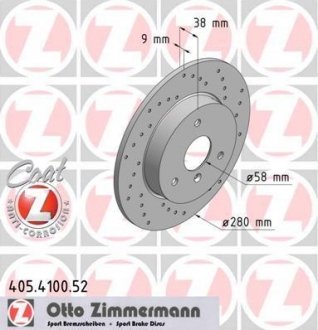 Тормозной диск ZIMMERMANN 405410052 (фото 1)