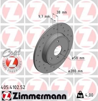 Тормозной диск ZIMMERMANN 405410252 (фото 1)