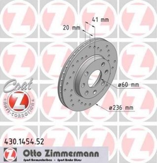 Тормозной диск ZIMMERMANN 430.1454.52 (фото 1)