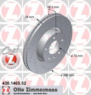 Гальмівний диск ZIMMERMANN 430146552 (фото 1)