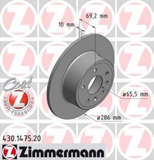 Тормозной диск ZIMMERMANN 430147520