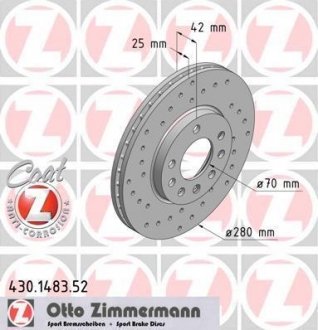 Тормозной диск ZIMMERMANN 430148352